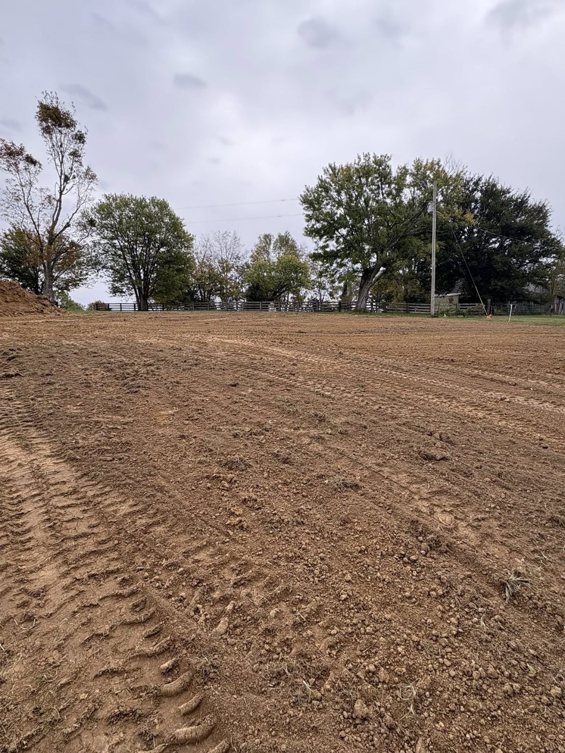 Lawn grading service done on a field in oldham county