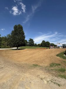 property in the process of being graded and leveled