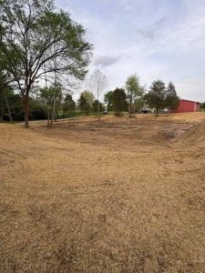 land graded for a pond installation