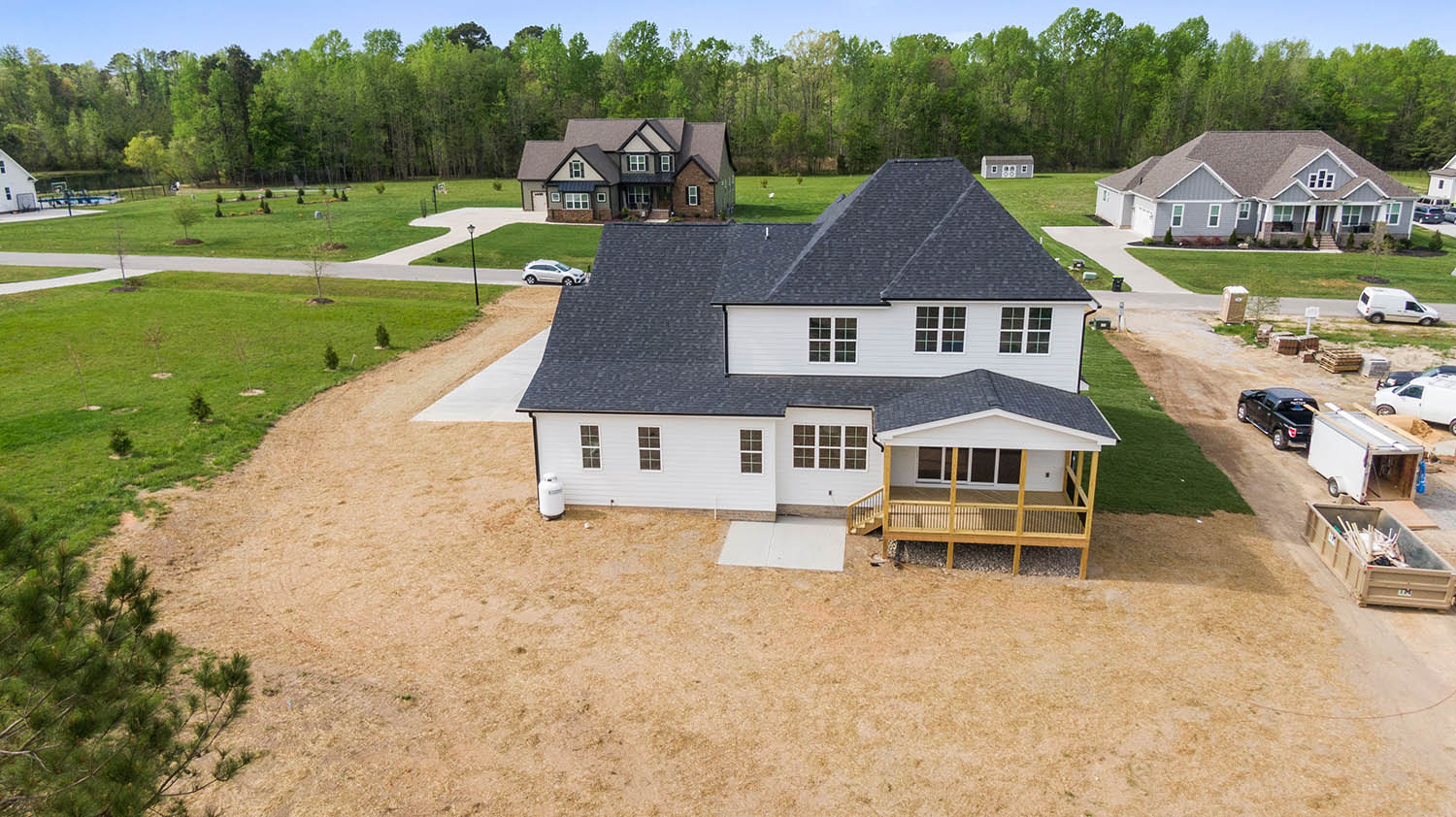 new home construction featuring septic tank systems