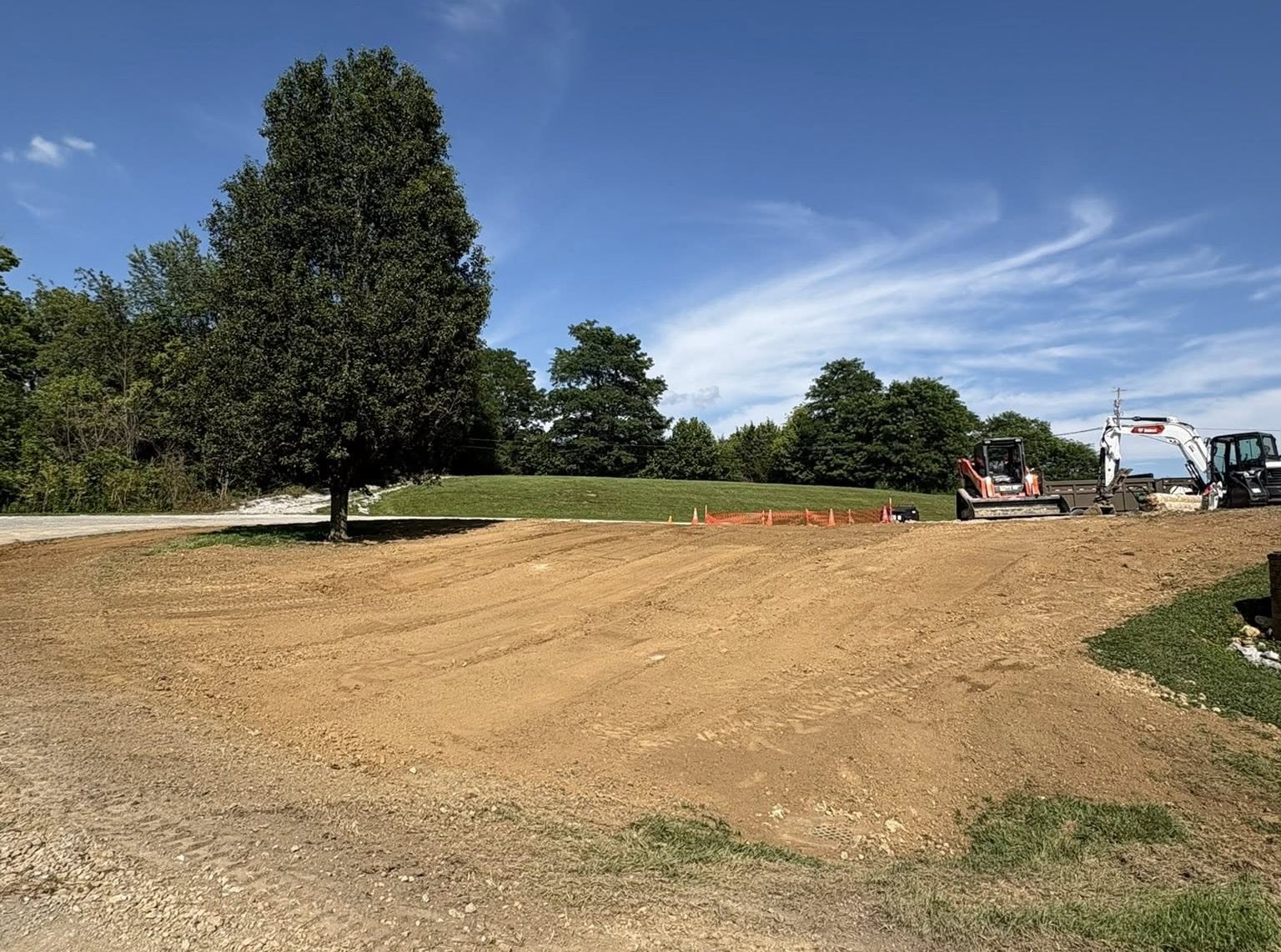 property in the process of being graded and leveled